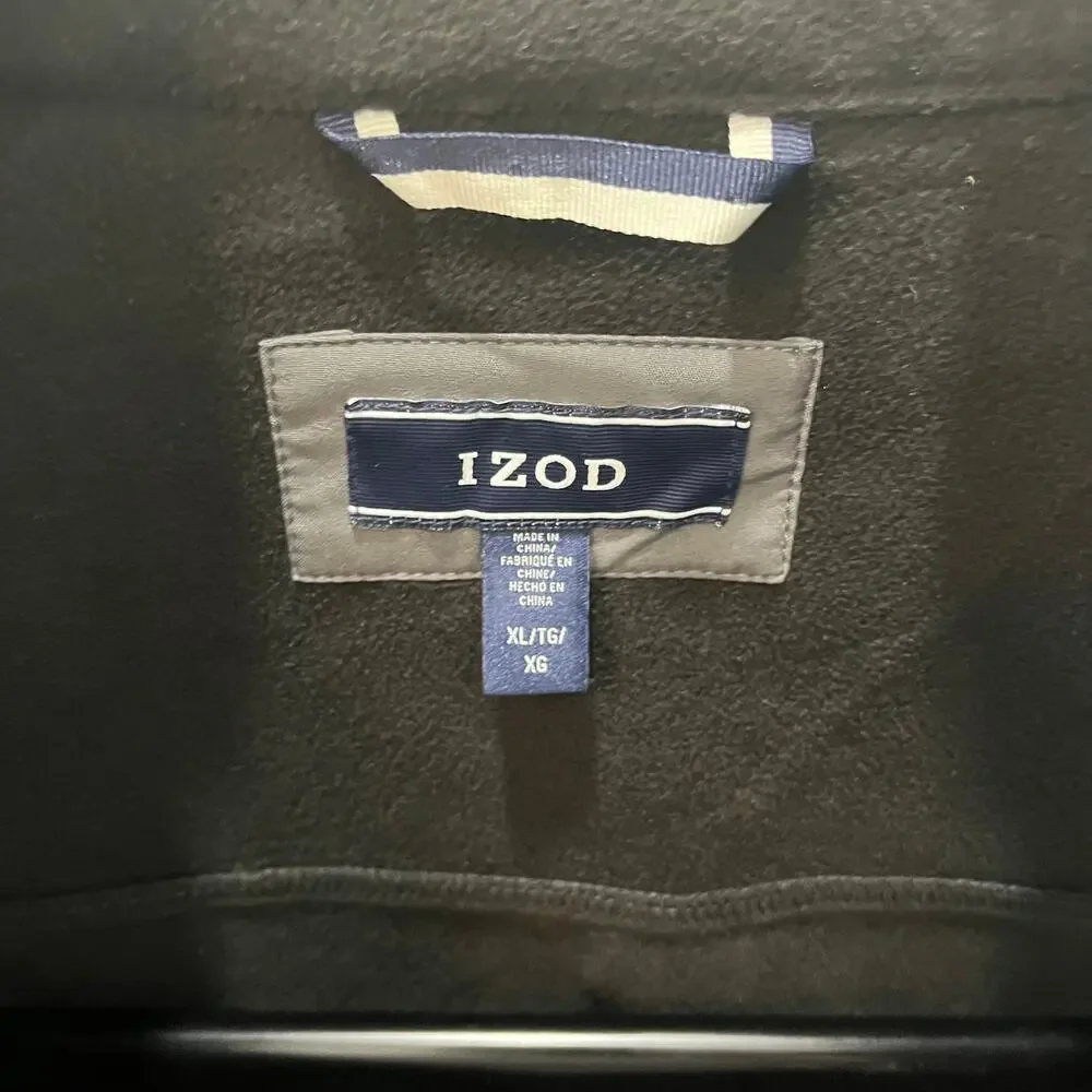 Izod Men's XL Grey Softshell Fleece Lined Vest